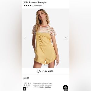 Billabong Linen Yellow Overalls